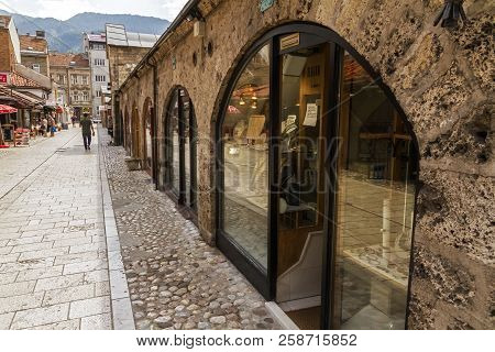 Sarajevo / Bosnia And Herzegovina - September 2, 2018:  Jewellery Stores At Gazi Husrev-beg Bezistan