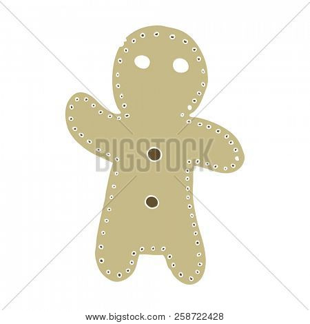 flat color style cartoon gingerbread man
