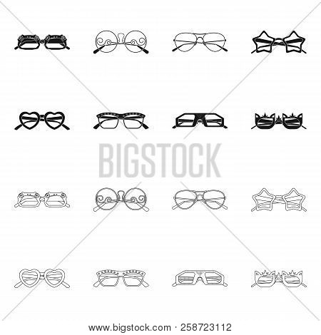 Vector Design Of Glasses And Sunglasses Logo. Collection Of Glasses And Accessory Stock Vector Illus