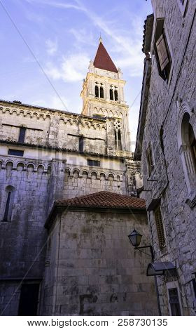 Trogir, Dalmatia, Croatia - October 29: Cathedral Of St. Lawrence In Historic City Of Trogir On Octo