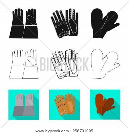 Vector Illustration Of Glove And Winter Sign. Collection Of Glove And Equipment Stock Vector Illustr