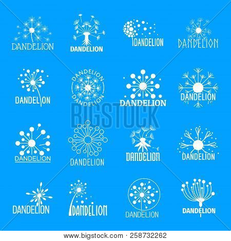Dandelion Logo Icons Set. Simple Illustration Of 16 Dandelion Logo Vector Icons For Web