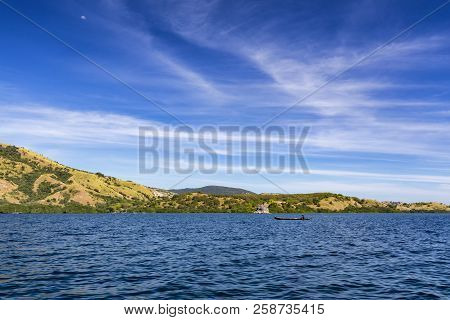 A Traditional Fishing Boat In The Seventeen Islands National Park In Flores, Indonesia.