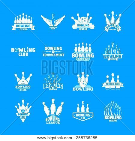 Bowling Kegling Game Icons Set. Simple Illustration Of 16 Bowling Kegling Game Vector Icons For Web