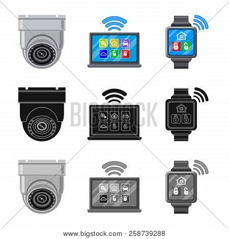 Vector Illustration Of Office And House Icon. Collection Of Office And System Stock Vector Illustrat