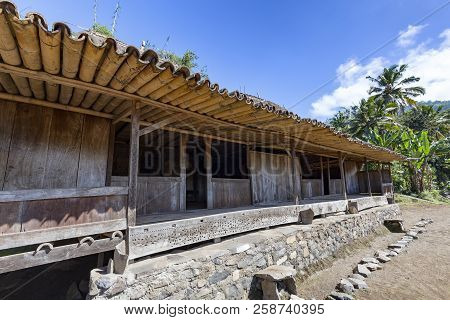 Front Detail Of A Traditional House In Luba Village, Flores, Indonesia.