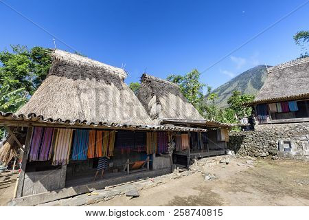Beautiful Woven Fabric For Sale In The Luba Traditional Village In Flores, Indonesia.