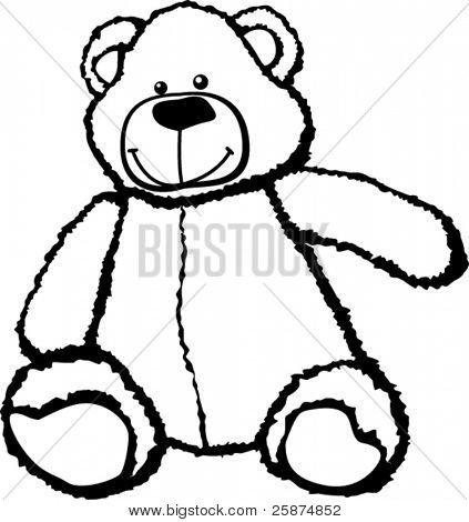 ours en peluche en noir et blanc
