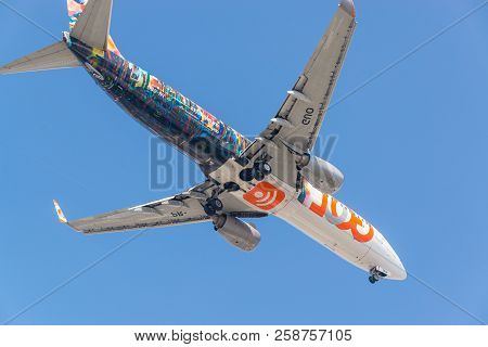 Big Airplane Flying With The Land Gear Down