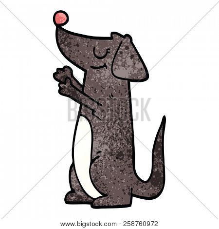 cartoon doodle well behaved dog