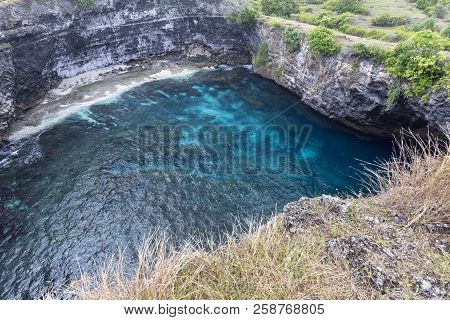 Beautiful Swimmable Water At Broken Beach On Nusa Penida, Indonesia.