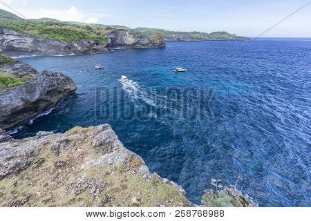 Tropical Waters And Diving Location Next To Broken Beach In Nusa Penida, Indonesia.