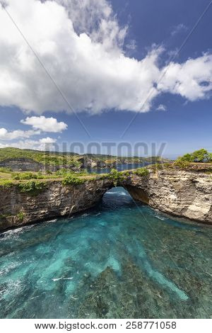 A Portrait Of The Superb Broken Beach On Nusa Penida, A Small Island Near Bali.