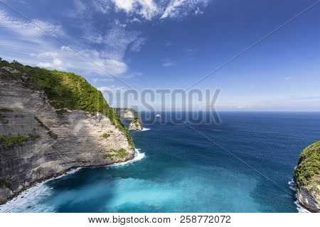 Nusa Penida Coastline With Small Islands In Indonesia.