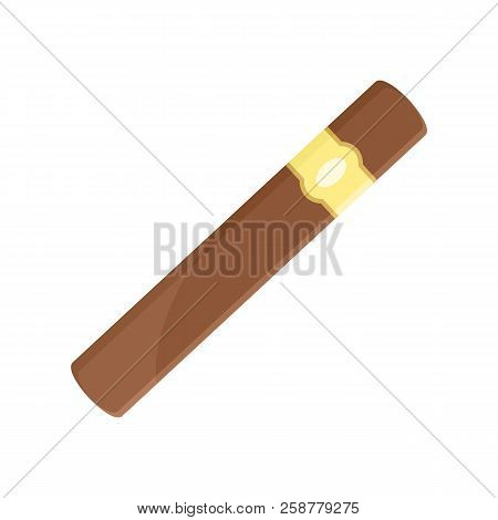 Brown Cigar Of Cuba Icon. Flat Illustration Of Brown Cigar Of Cuba Vector Icon For Web Design