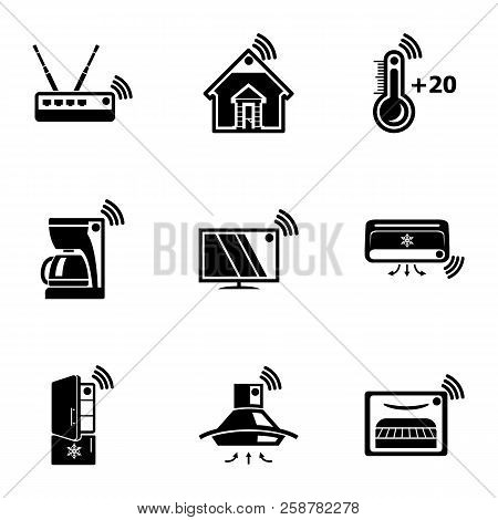 Wifi Home Icons Set. Simple Set Of 9 Wifi Home Vector Icons For Web Isolated On White Background