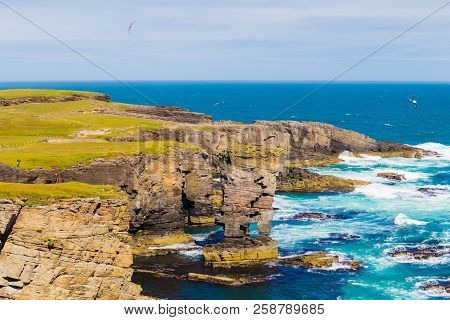 Yesnaby Cliffs - Coast Line Of Orkney Scotland