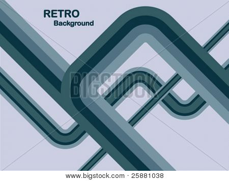 Un'illustrazione retrò sfondo vettoriale astratto nei toni del blu scuro con camera per copia