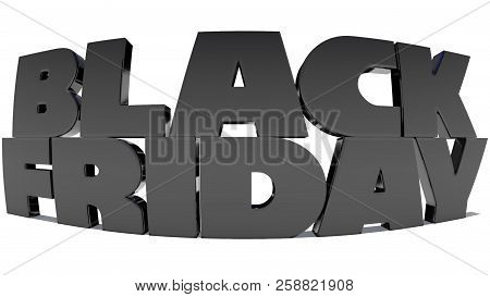 Black friday with white background 3D rendering