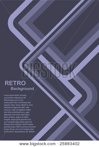 Un'illustrazione retrò sfondo vettoriale astratto nei toni del blu scuro con camera per copia