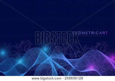 Modern Futuristic Background Of The Scientific Hexagonal Pattern. Virtual Abstract Background With P