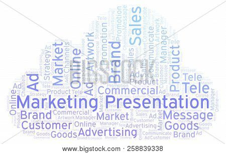 Word Cloud With Text Marketing Presentation. Wordcloud Made With Text Only.