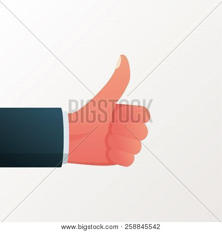 Like Icon Colorful. Thumb Up Symbol. Vector Illustration Flat Design Style. Isolated On White Backgr