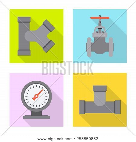 Isolated Object Of Pipe And Tube Symbol. Set Of Pipe And Pipeline Stock Vector Illustration.