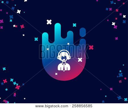 Shipping Support Simple Icon. Delivery Manager Sign. Logistics Help Symbol. Cool Banner With Icon. A