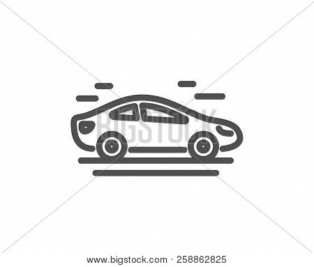 Car Transport Line Icon. Transportation Vehicle Sign. Driving Symbol. Quality Design Element. Classi