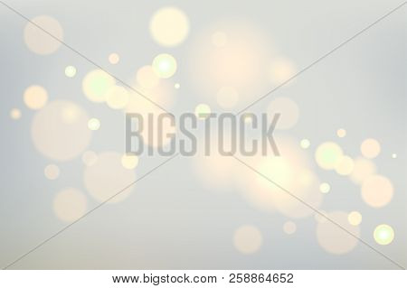Blurred Abstract Holiday Backdrop With Lights. Festive Background For For Design Banner, Advertising