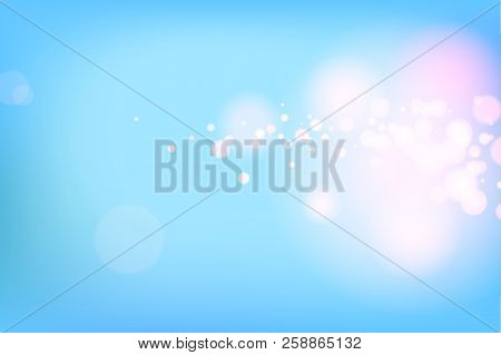 Blurred Abstract Holiday Backdrop With Lights. Festive Background For For Design Banner, Advertising