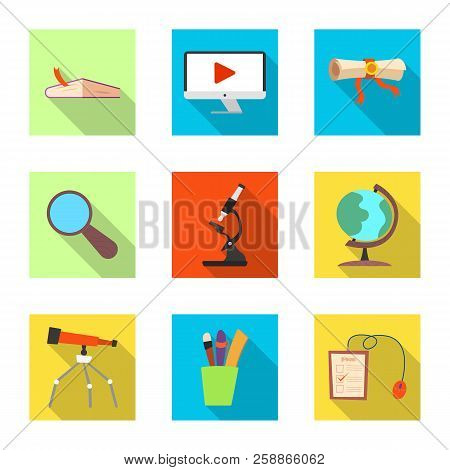 Vector Illustration Of Education And Learning Sign. Collection Of Education And School Stock Vector 