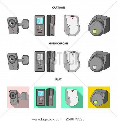 Isolated Object Of Cctv And Camera Icon. Collection Of Cctv And System Stock Vector Illustration.