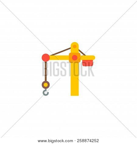 Crane Tower Icon Flat Element. Vector Illustration Of Crane Tower Icon Flat Isolated On Clean Backgr