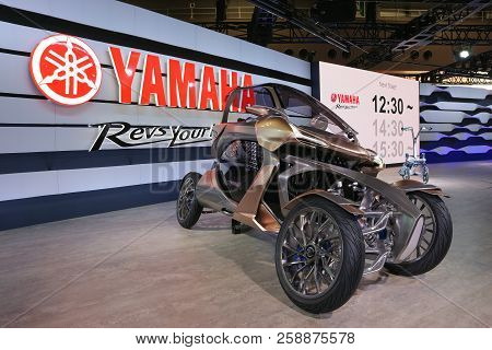2017 November 03. Tokyo Japan. A New Yamaha Car, Mwc‐4 With Half-sized Mobility Concept At Tokyo Mot