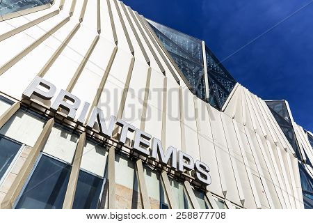 Modern Building Of The Parisian Printemps Store In Strasbourg, France