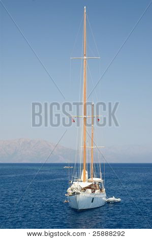Ensom yacht seascape baggrund
