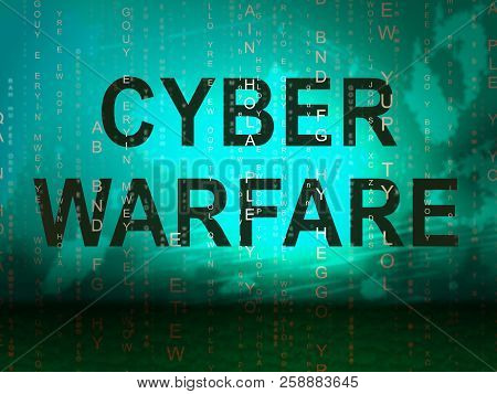 Cyber Warfare Hacking Attack Threat 2D Illustration