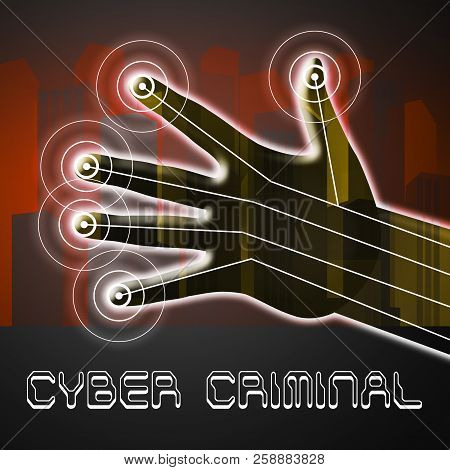 Cybercriminal Internet Hack Or Breach 2D Illustration