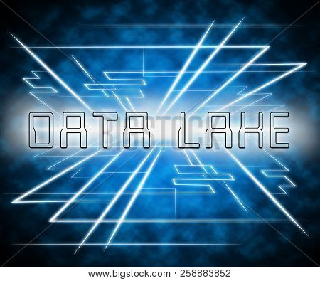 Data Lake Digital Datacenter Cloud 3D Illustration