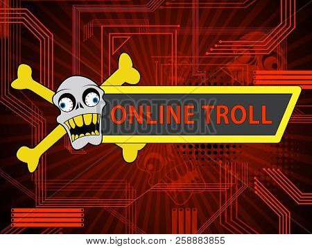Online Troll Rude Sarcastic Threat 2D Illustration
