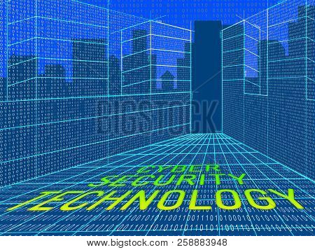 Cyber Security Technology Hack Guard 3D Illustration