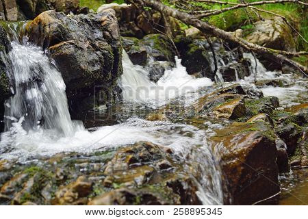 Plodda Falls Is A Waterfall 5 Km Southwest Of The Village Of Tomich, Near Glen Affric, In The Highla