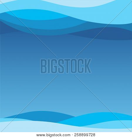 Curve Blue Wave Abstract Background In Flat Vector Design Style