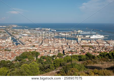 Aerial View Of Séte French City Of The Mediterranean Important Port