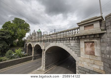 View Of The Rosemount Viaduct And His Majesties Theatre In Aberdeen, Scotland.