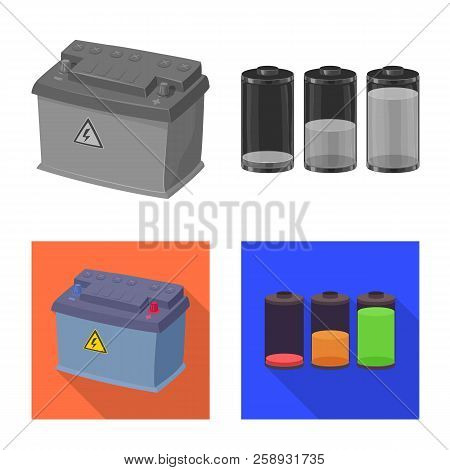 Vector Design Of Electricity And Electric Sign. Set Of Electricity And Energy Vector Icon For Stock.