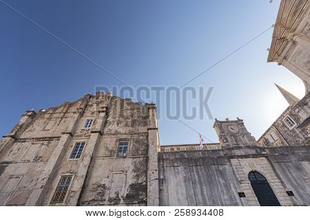View Of Part Of The Saint Ignacious Church In The Old City Of Dubrovnik, Croatia.