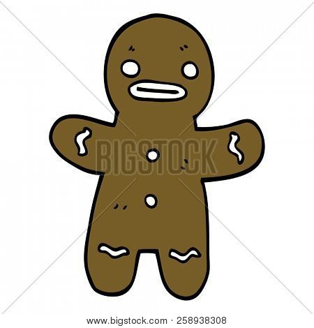 cartoon doodle gingerbread man